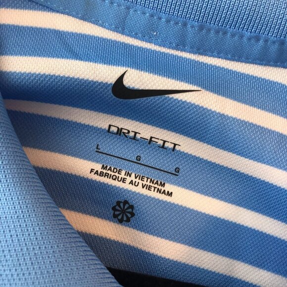 Nike Mens Dri-FIT Victory Striped Golf Polo Shirt Blue White Size L - Picture 3 of 5